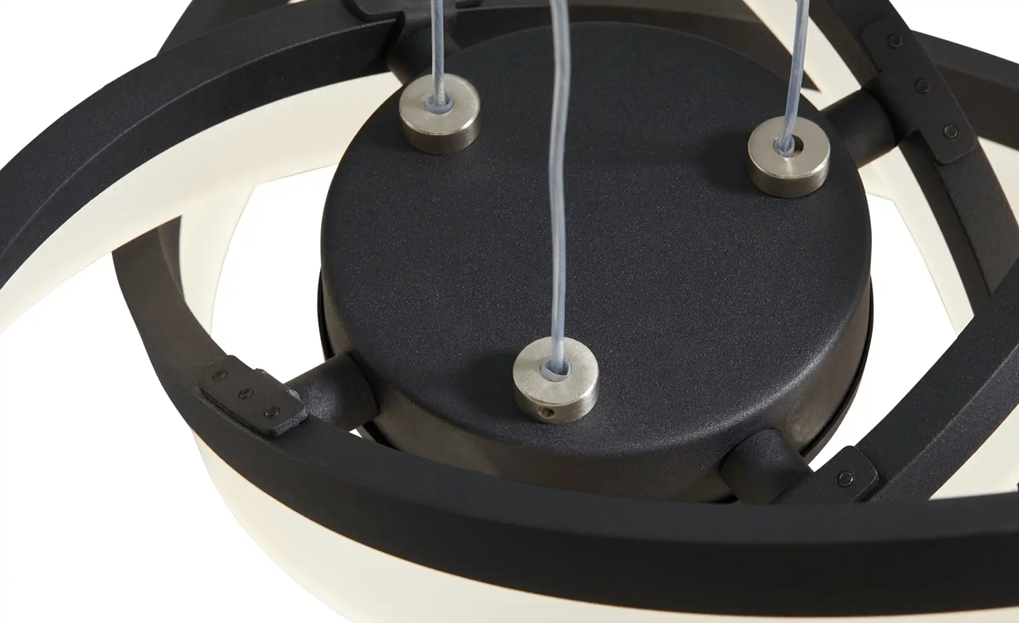 Fischer-Honsel LED-Pendelleuchte, Leuchtelemente verdreht sandschwarz