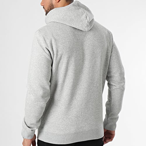 Sweat Capuche Harvard Gris Chiné Rouge