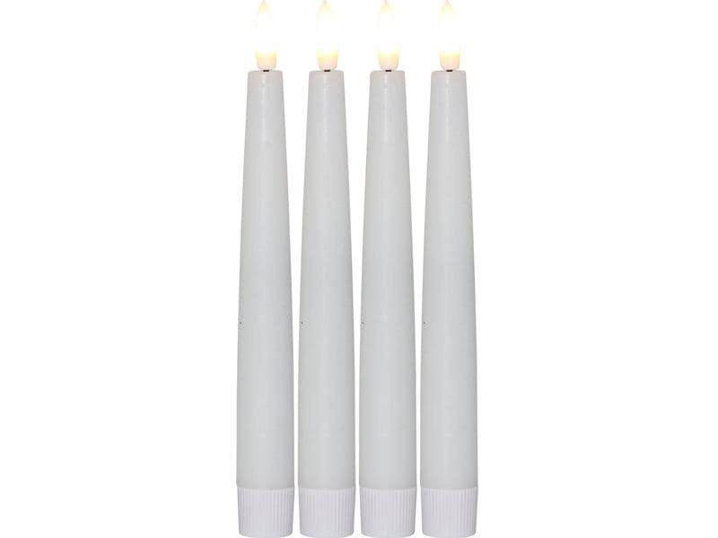 Star Trading LED-Stabkerzen Set Dinner Flamme Ø 2.1 x 20 cm LED Kerzen mit Fernbedienung