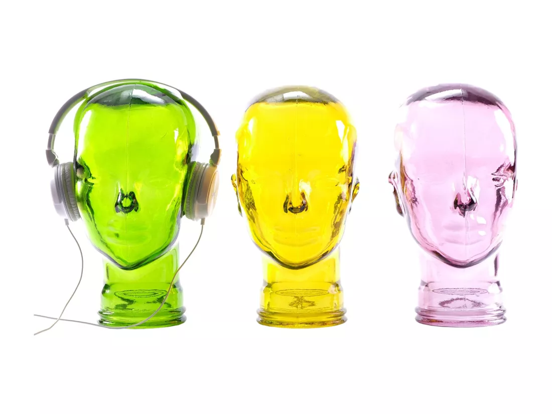 SUPPORT DE CASQUE MICK Verre gel transparent jaune