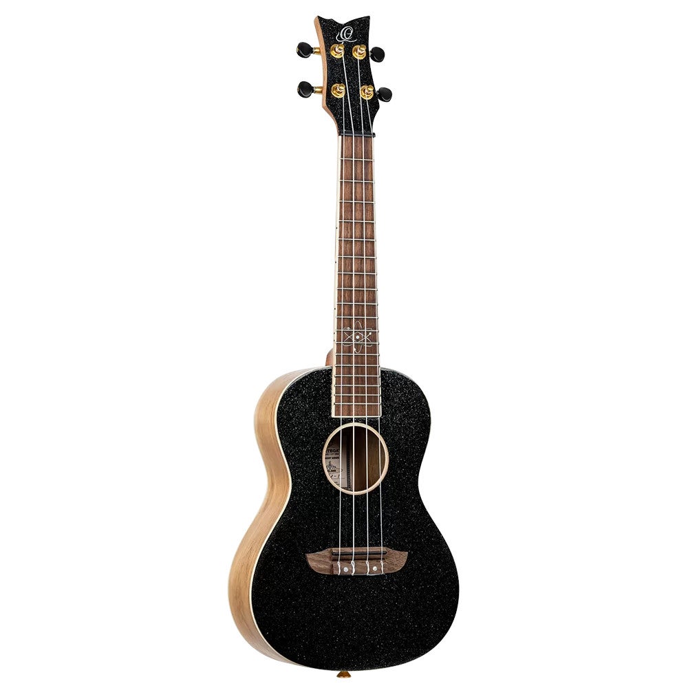 Ortega RUEL-MBK Element Series Concert Size Ukulele Metallic Black concert ukelele met gigbag