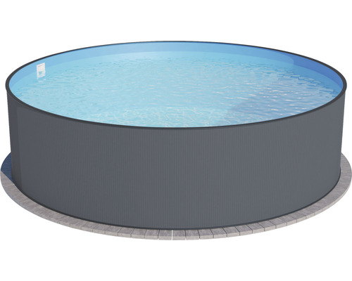 Opzetzwembadset Planet Pool rond Ø 350x120 cm incl. zandfiltersysteem, ladder, ingebouwde skimmer, filterzand & aansluitslang grijs