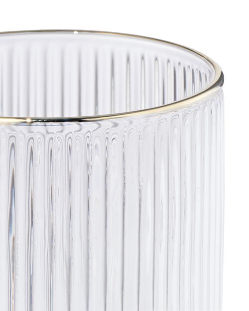 verre pour bougie parfumée XS nervuré transparent
