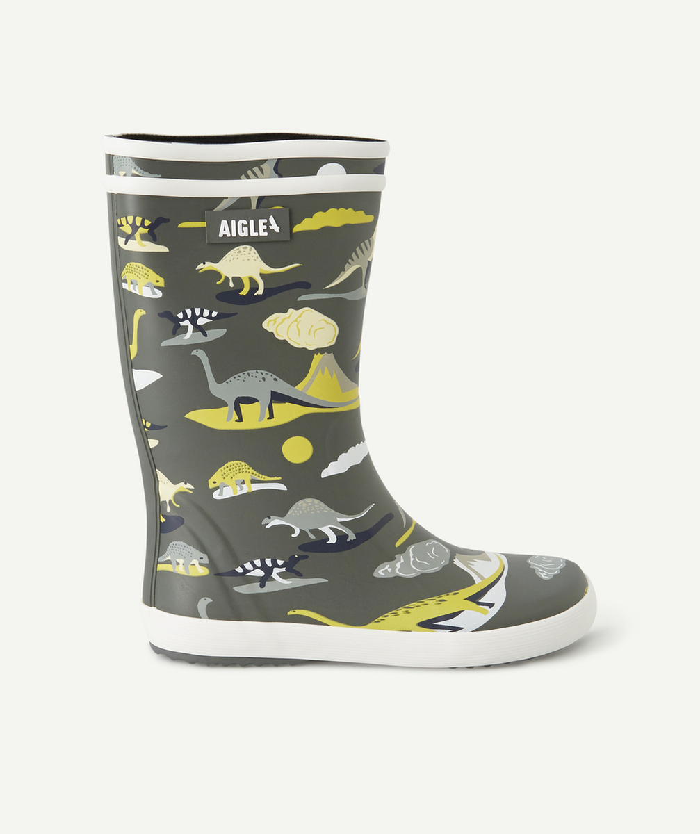 AIGLEBOTTES EN CAOUTCHOUC KAKI IMPRIMÉ DINOSAURE LOLLYPOP 2