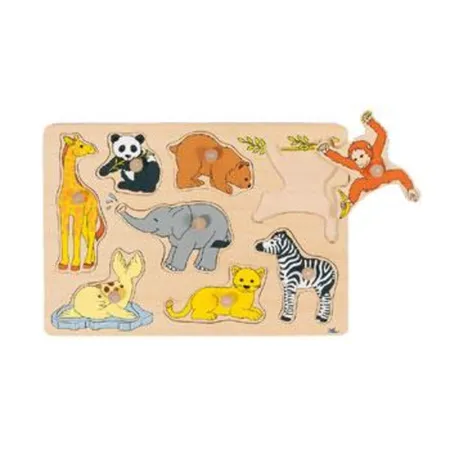 goki Steck-Puzzle Tierkinder, 8 Teile