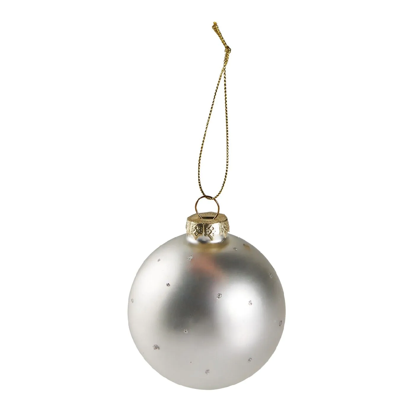 Weihnachtskugel Punkte, weiß, 7 cm
