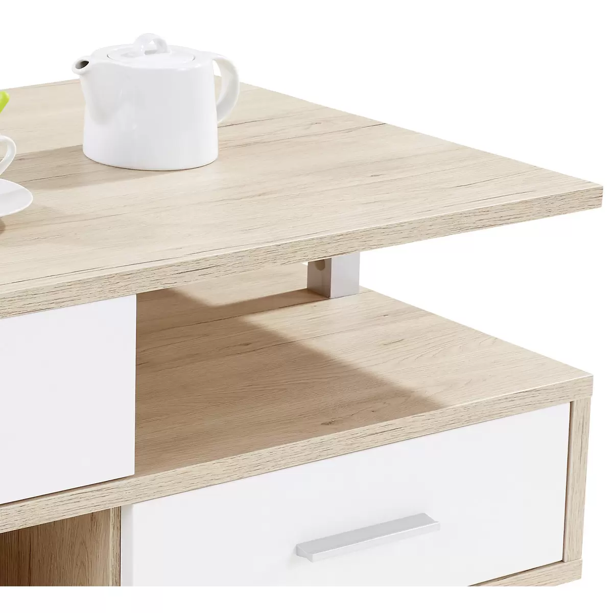 Salontisch Quattro weiss,Eiche