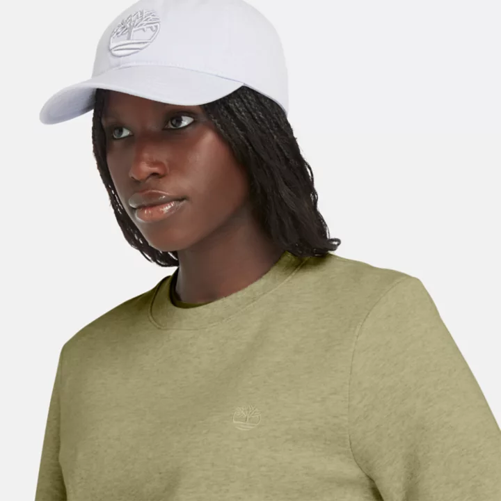 Sweat à col rond et envers brossé pour femme en vert
