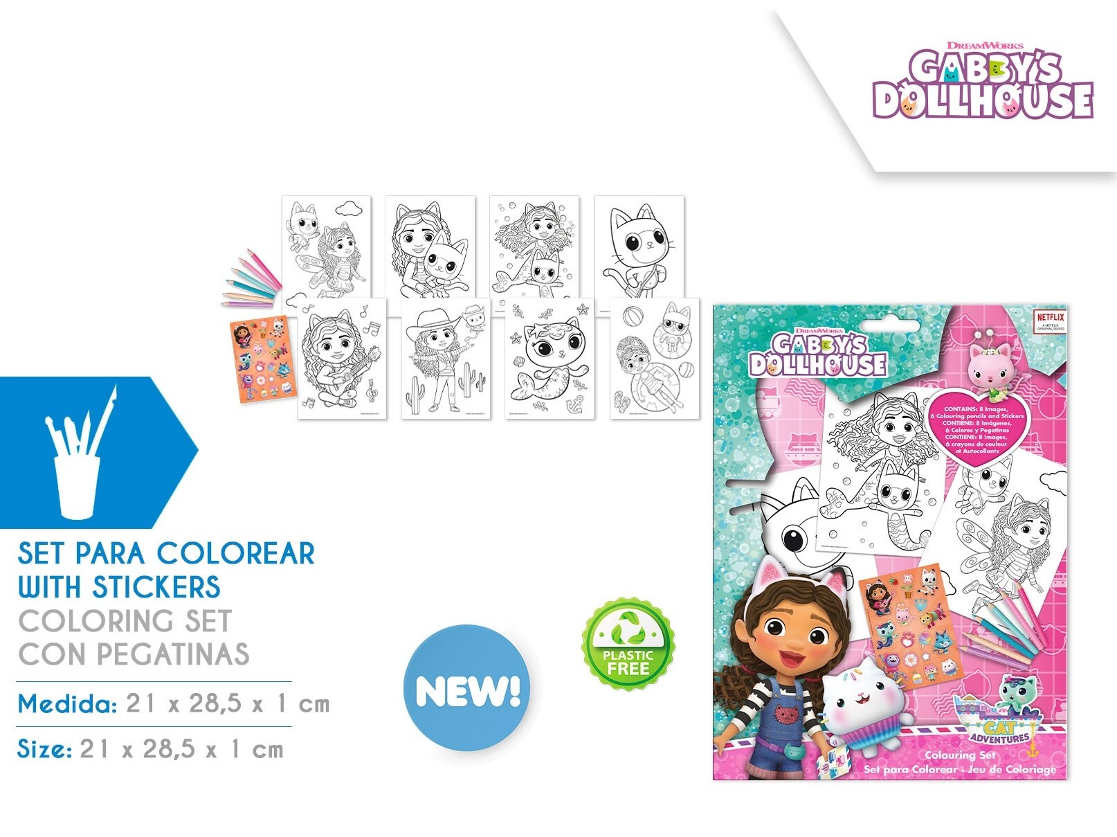 SET DE COLORIR GABBY COM AUTOCOLANTES