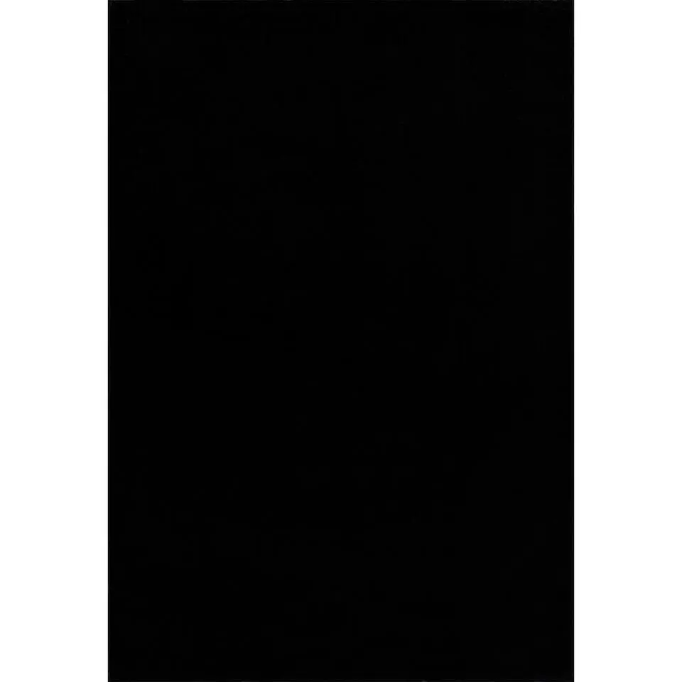Uni Effen Laagpolig Vloerkleed Modern Zwart - 240x340 CM