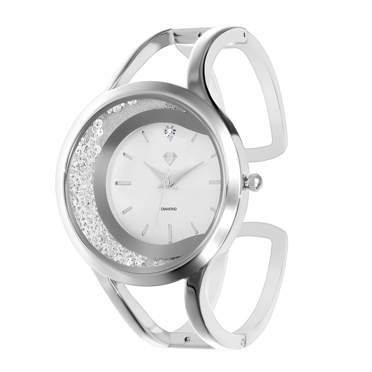 Montre Lily ornée d'un véritable diamant et de cristaux scintillants SC Crystal
