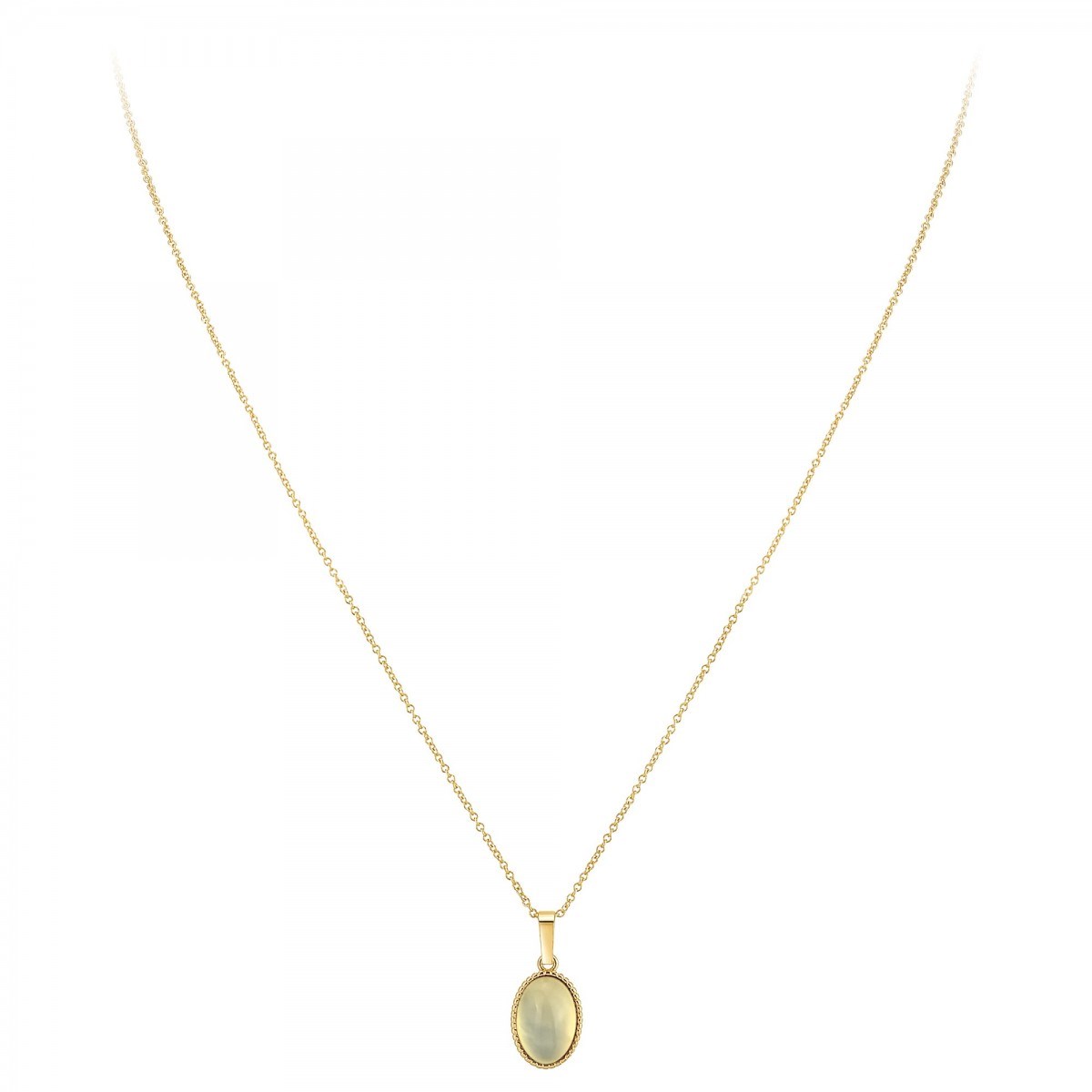 Collier SC Bohème orné d'un onyx blanc en Métal rhodié Finement doré