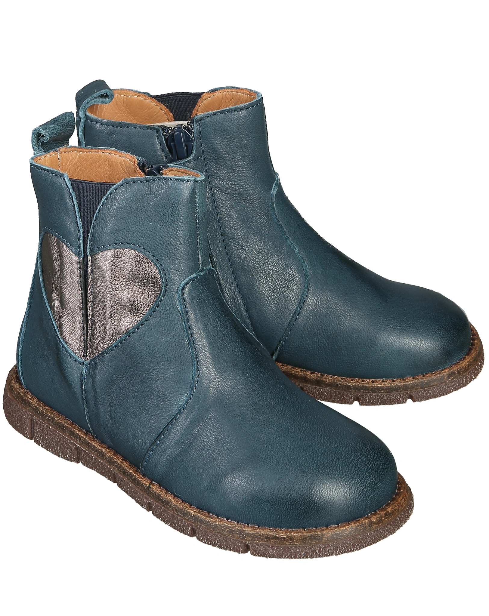 Leder-Stiefel MAGGIE in navy
