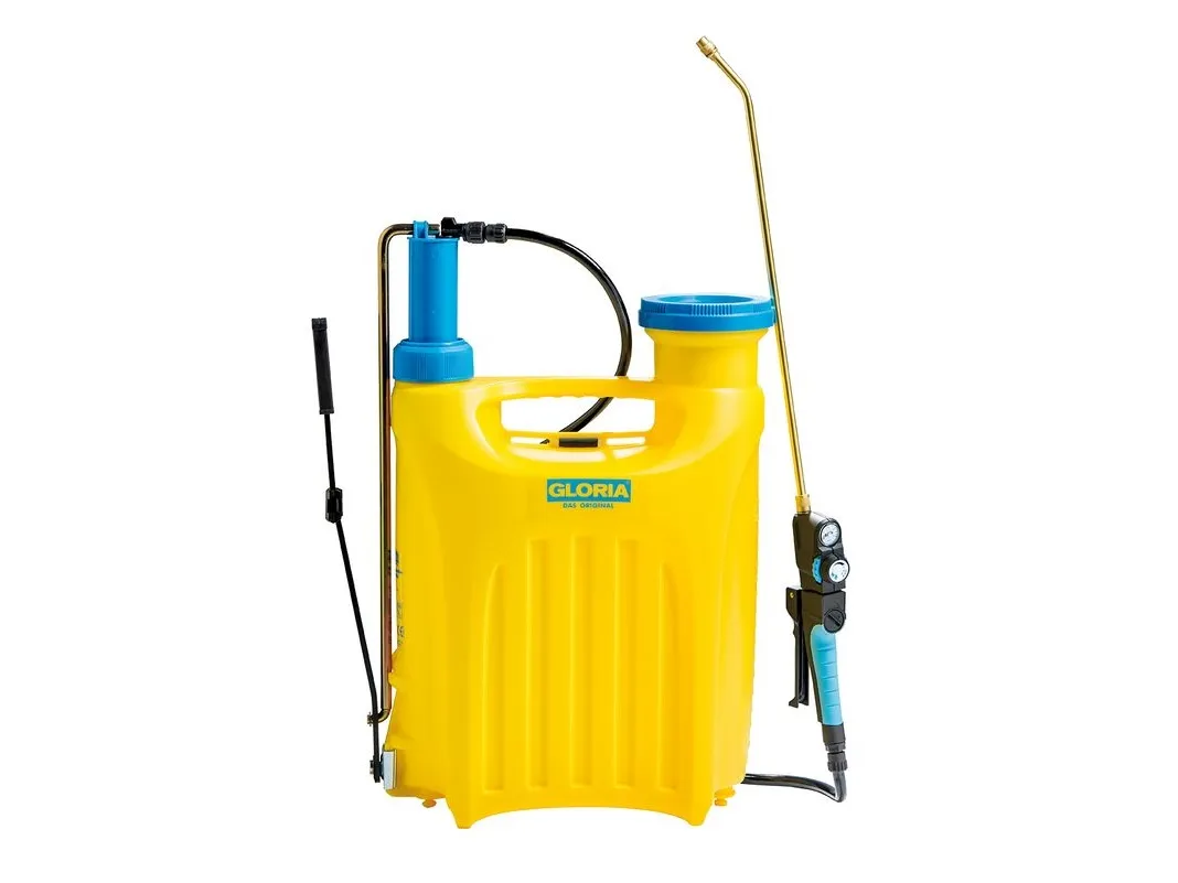 GLORIA Hobby 1800, Rygsæk havesprøjte, 18 L, 23,3 L, Blå, Gul, Plast, Plast