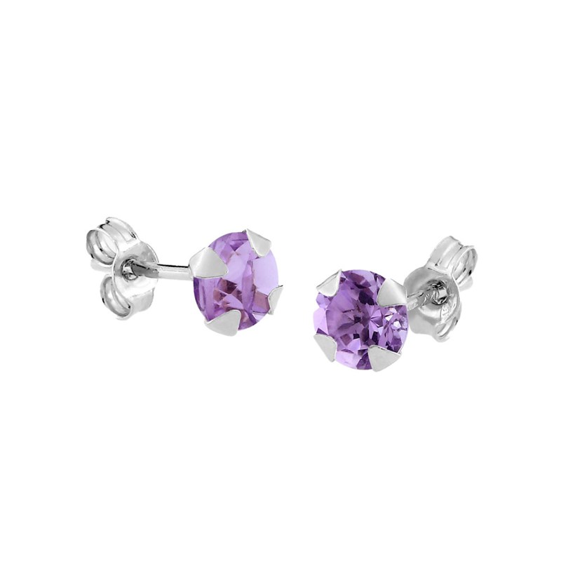 Boucles d'oreilles femme - améthyste - Or 18 Carats