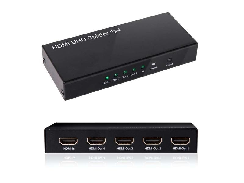 Club 3D 4-Port Signalsplitter HDMI 2.0 UHD Splitter 4 Port 4-Port Signalsplitter, Aktiv