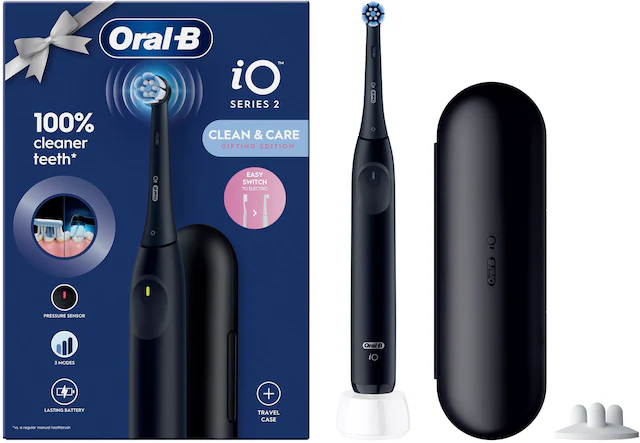 Oral-B Elektrische Zahnbürste »iO Series 2« 1 Stk. Aufsteckbürsten für die sanfte Reinigung, Reise-Etui, Aufsteckbürstenhalter