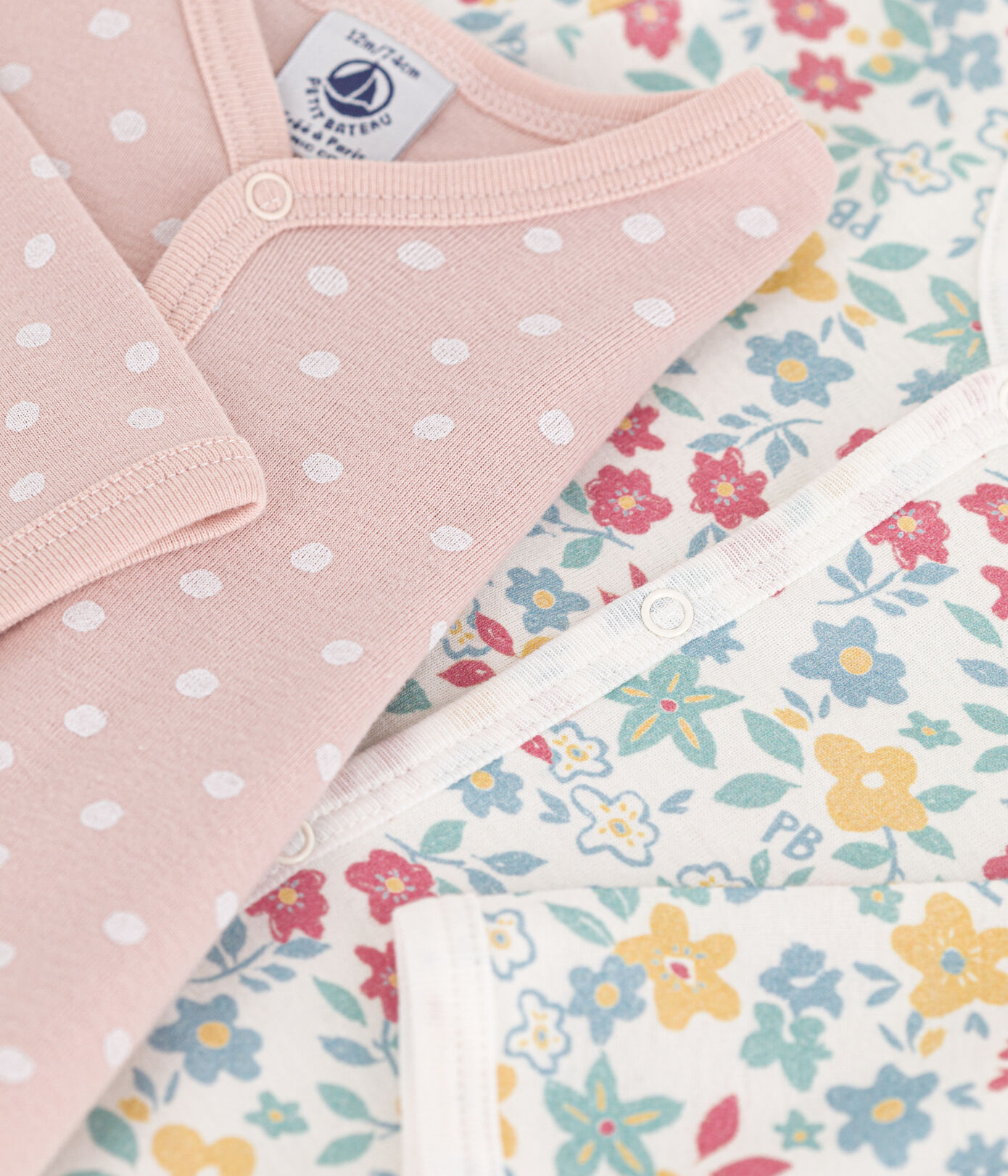 Lot de 2 dors bien fleurs et pois en coton