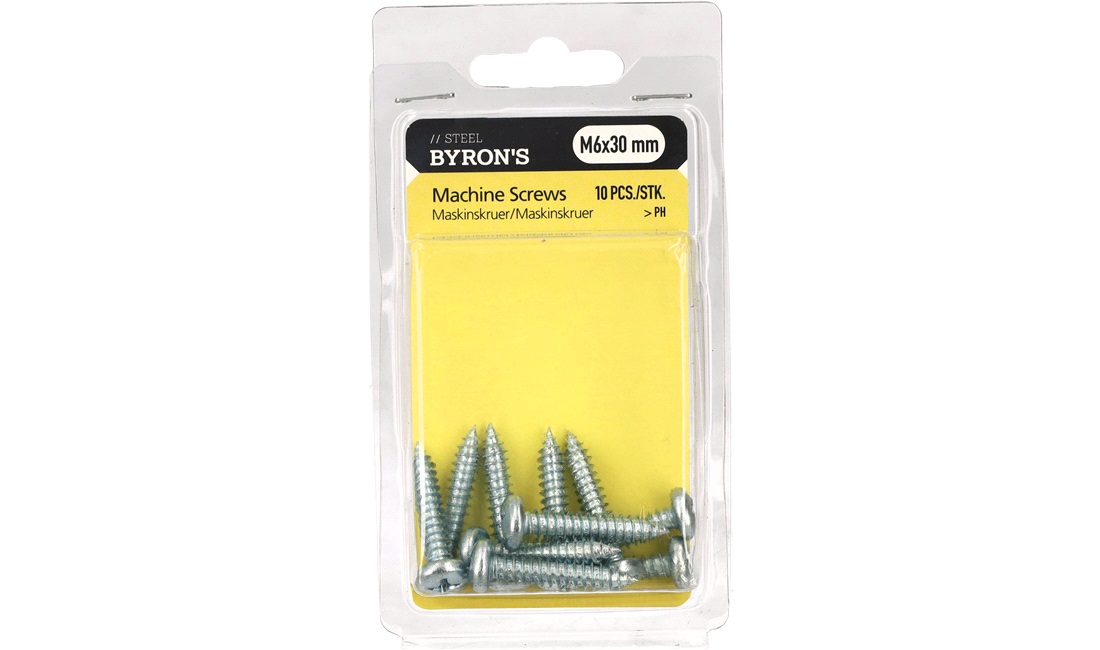 Skruer PH M6x30 mm - 10 stk.
