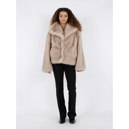 Neo Noir Stephanie Faux Fur Jakke, Beige, 34