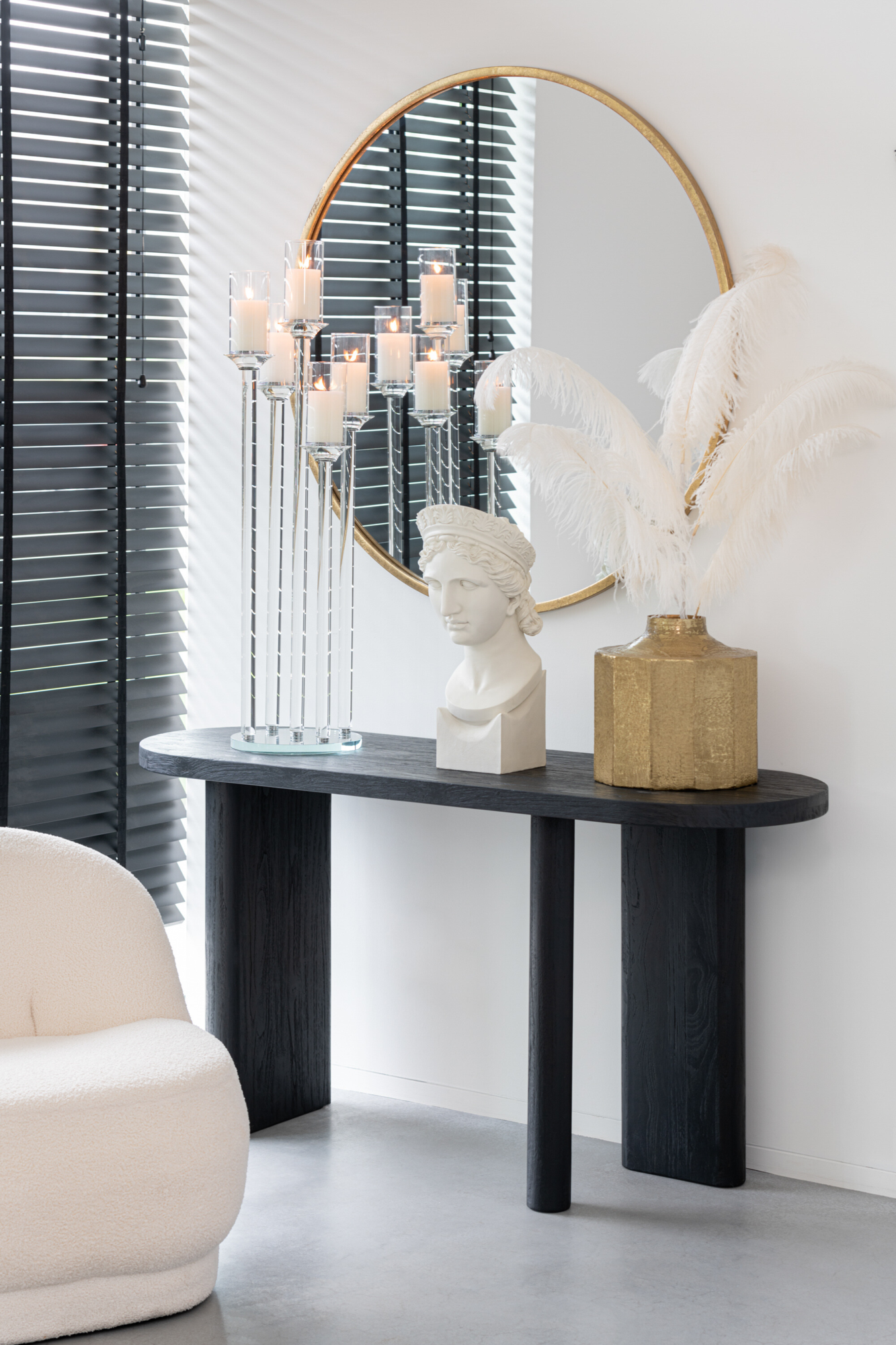Sidetable teakhout zwart