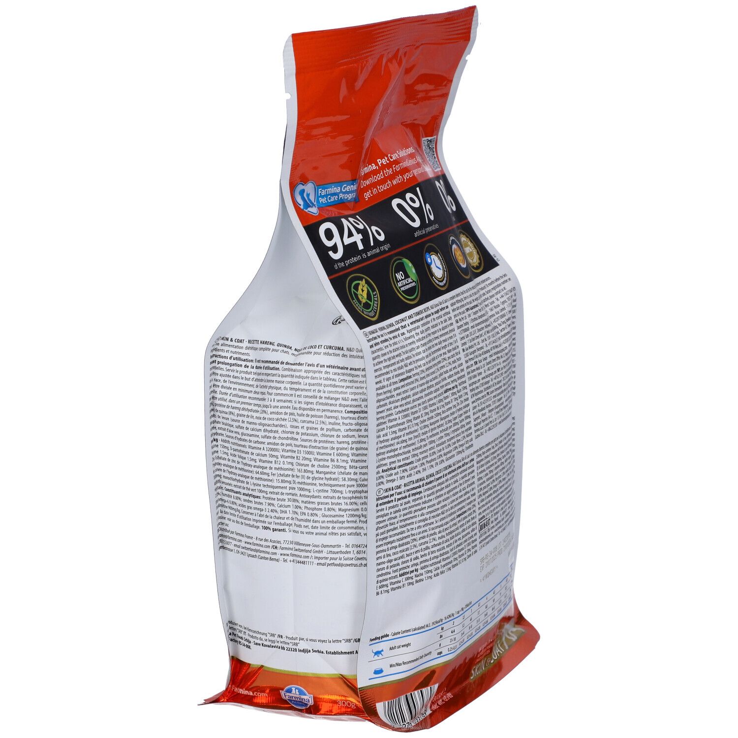 Trockenfutter Farmina N&D Quinoa Skin & Coat Hering - Katze Adult