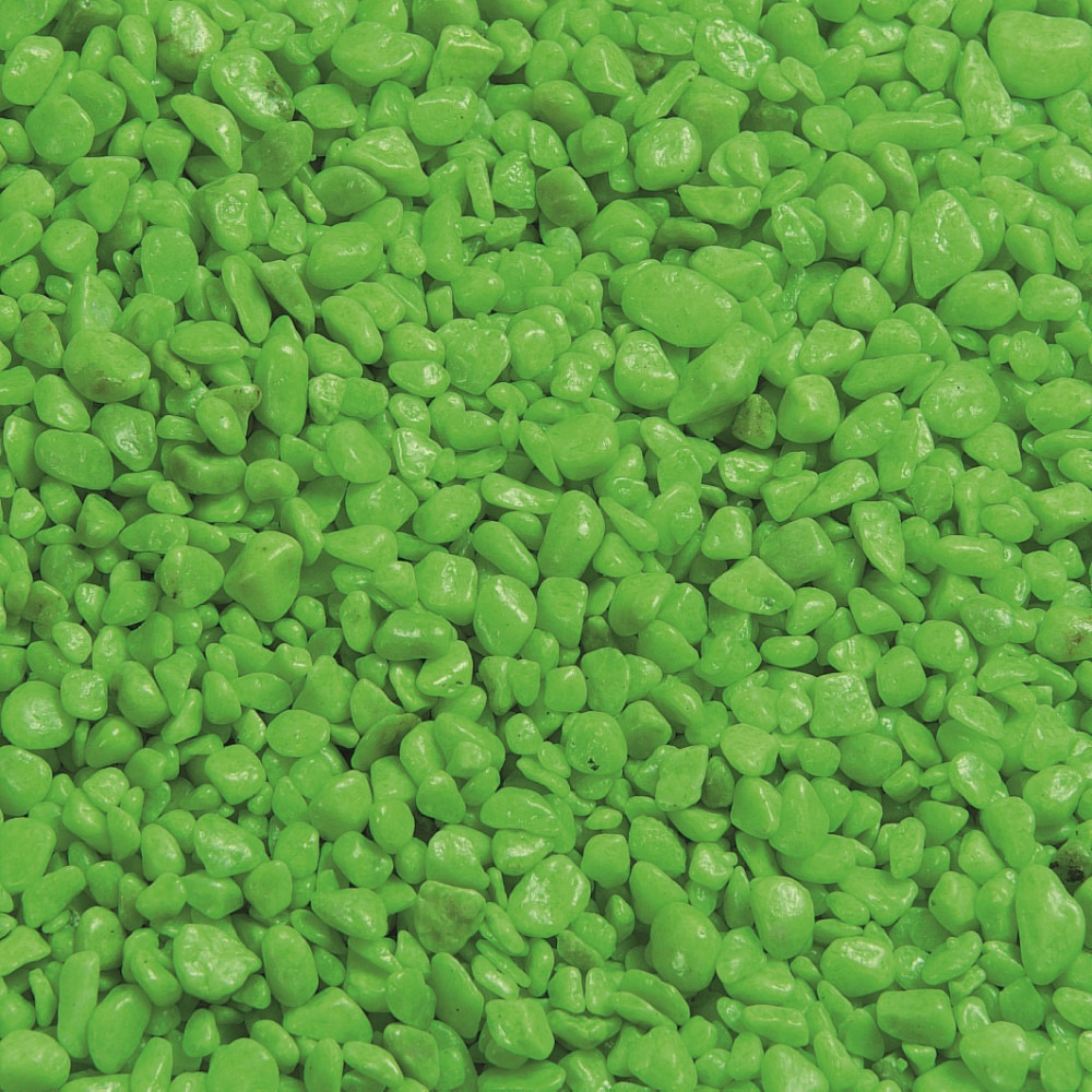 Gravier neon vert 1 kg pour aquarium.