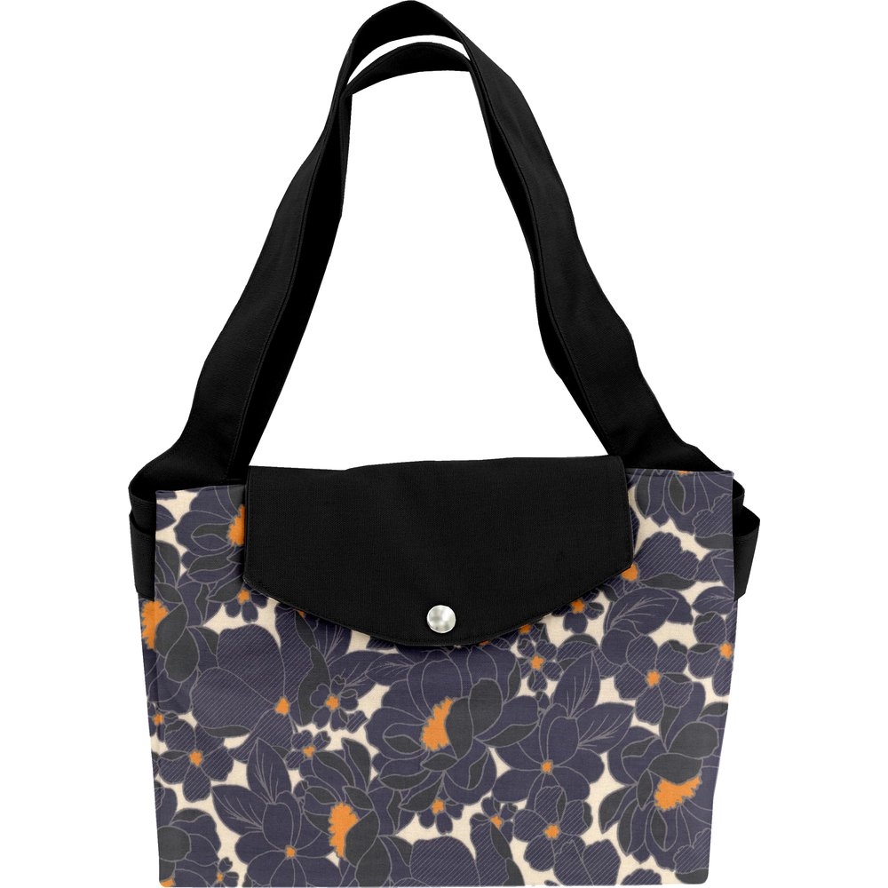 Grand Sac Cabas En Tissu Pensées Marines