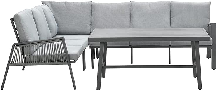 Garden Impressions GI 80410FG Andrea Lounge Dining Set Links Carbon Black/Rope Dark Grey/Light Grey