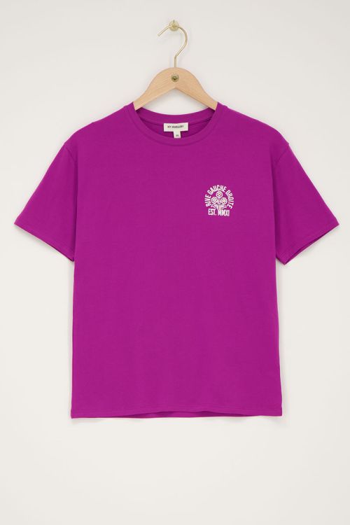 Paars T-shirt Rive Gauche Droite