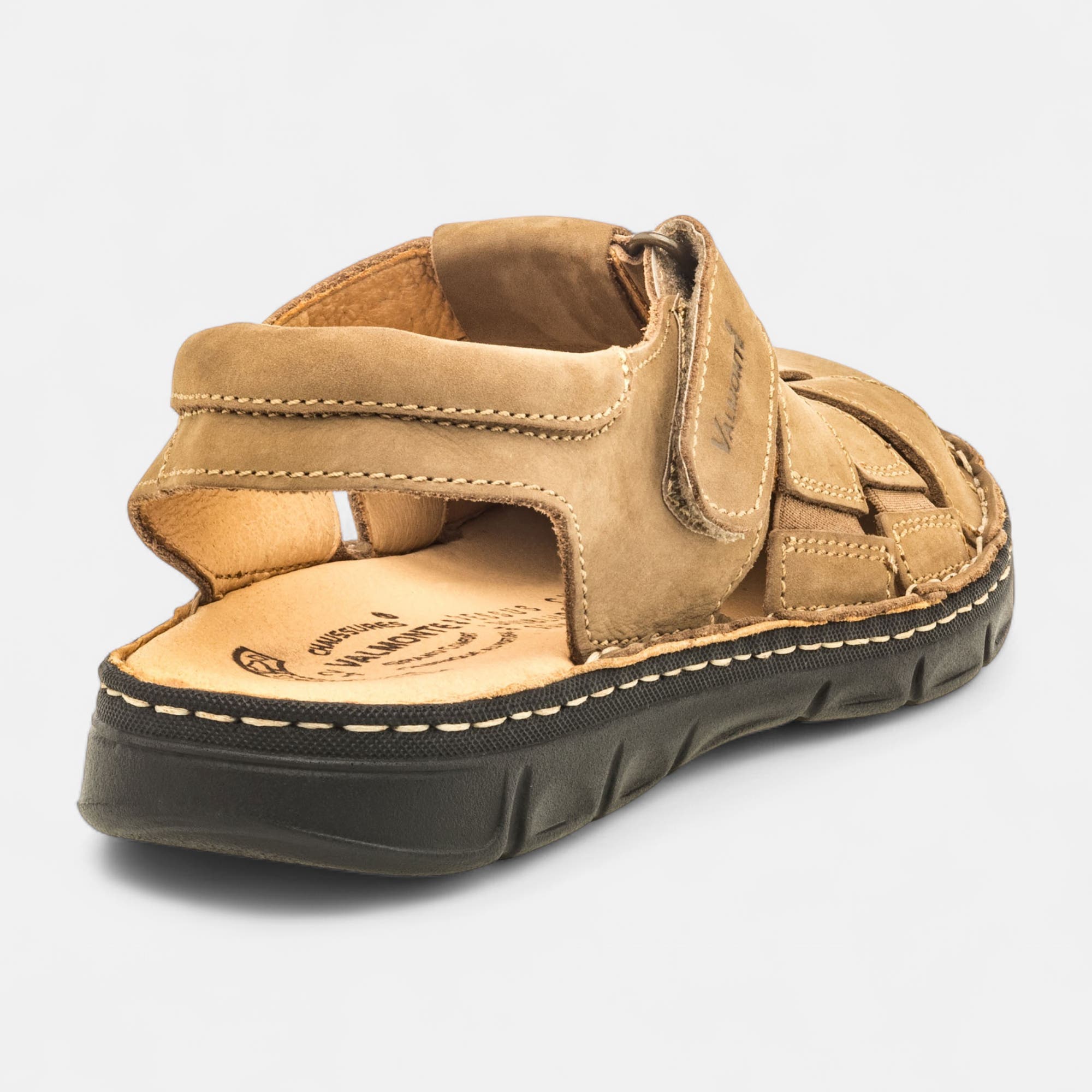Nu-pieds confort Homme en cuir beige