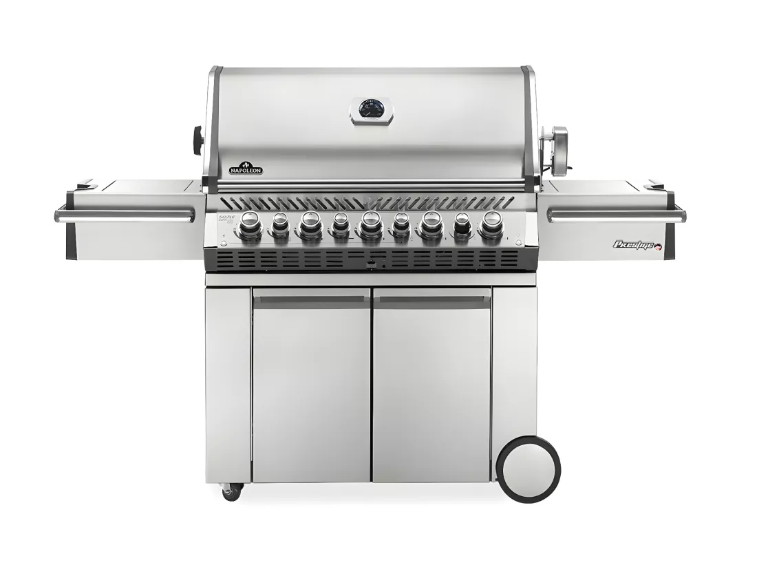 Barbecue à gaz Prestige Pro 665 SIB inox 5 brûleurs + Sizzle Zone + brûleur arrière + fumoir - Napoleon