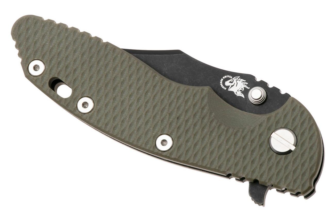 Rick Hinderer XM-18 3.5, Battle Black CPM MagnaCut Bowie, OD Green G10 zakmes