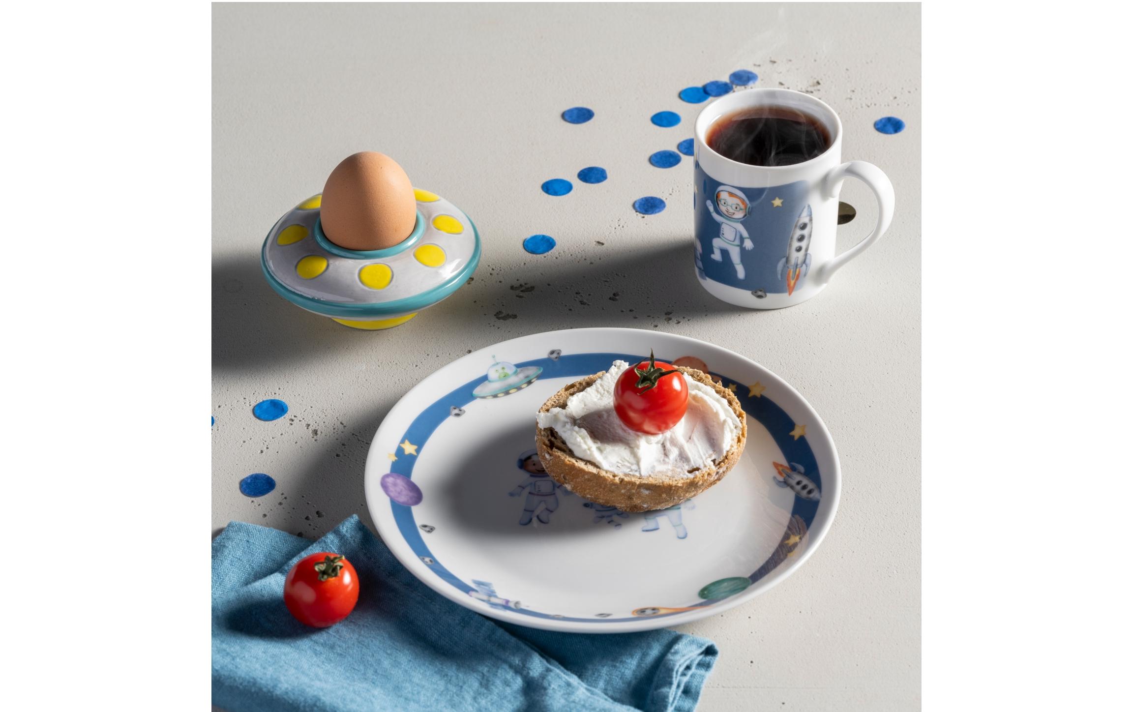 Kindereierbecher Avventura UFO, Gelb/Türkis/WeissEierbecher für Kinder