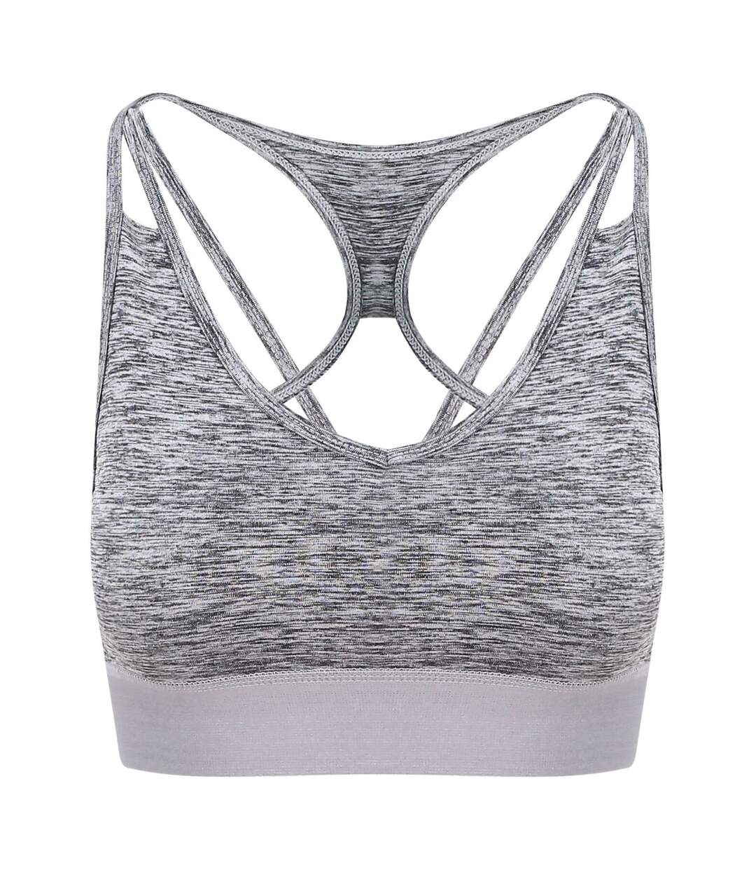Brassière de sport courte - JC019 - gris mélange