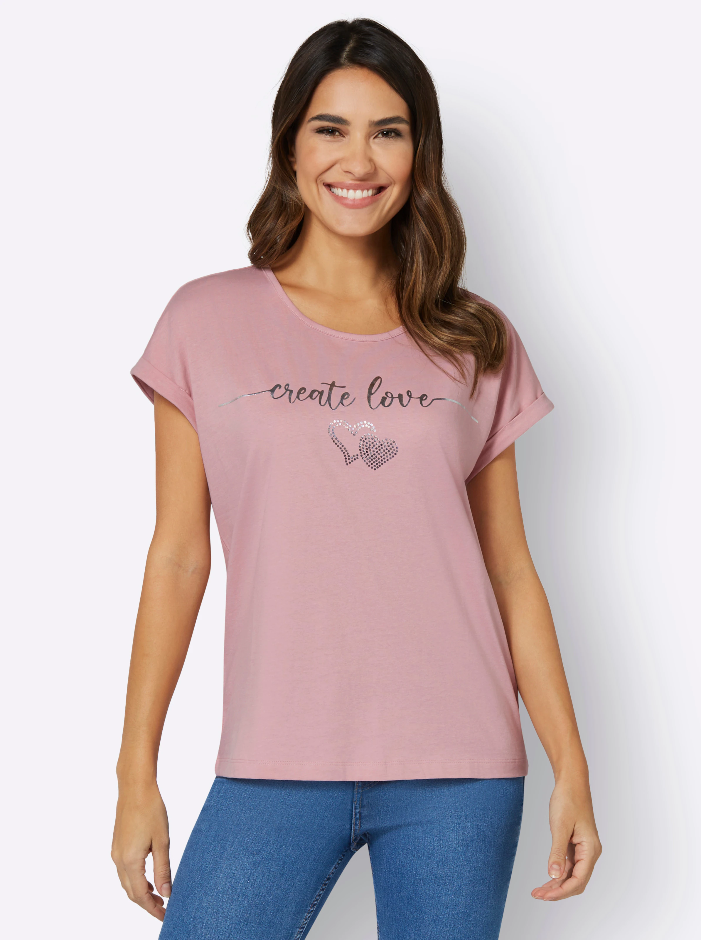 Rundhalsshirt in hortensie