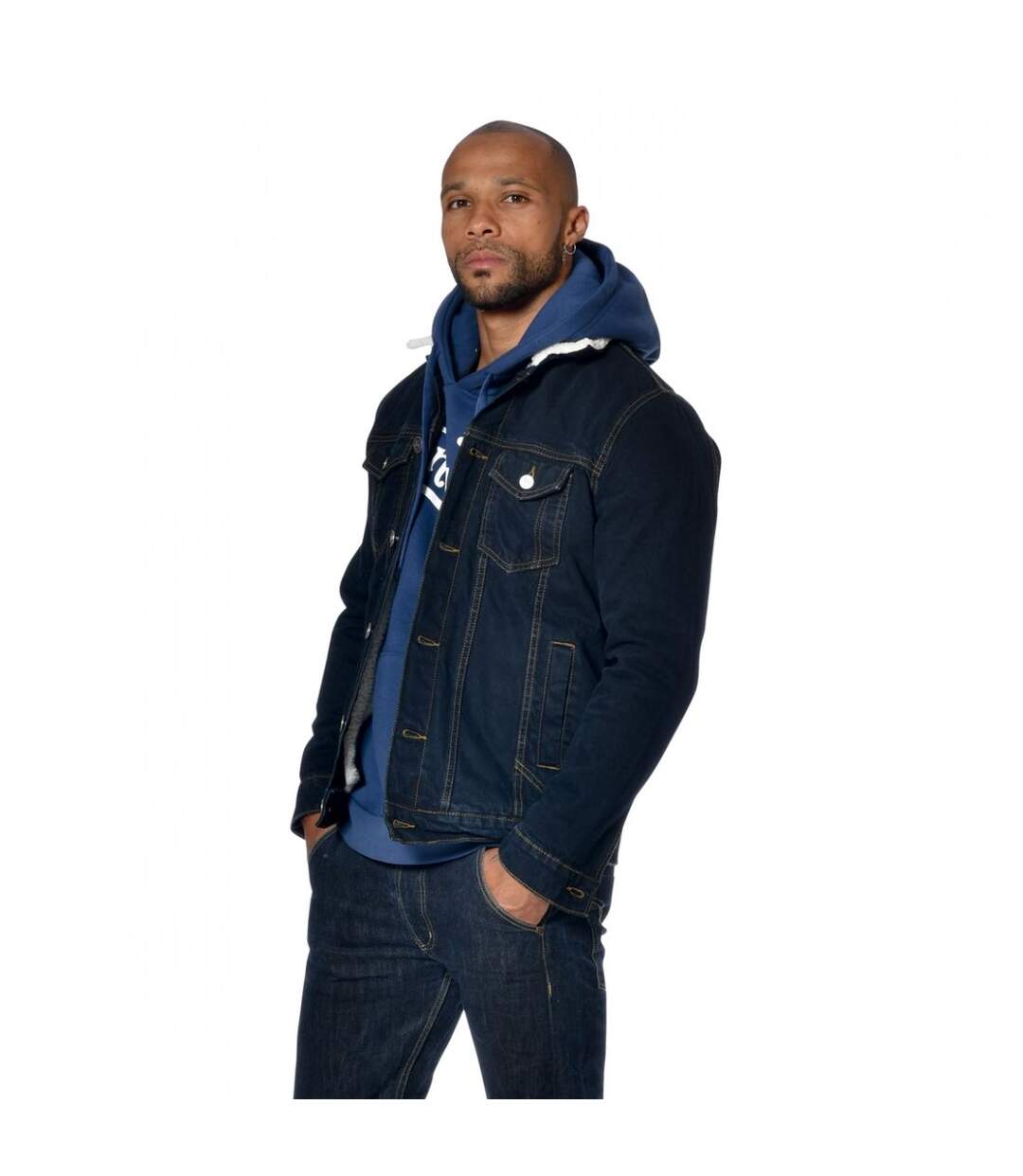 Veste Von Dutch homme denim doublée et col sherpa Bill