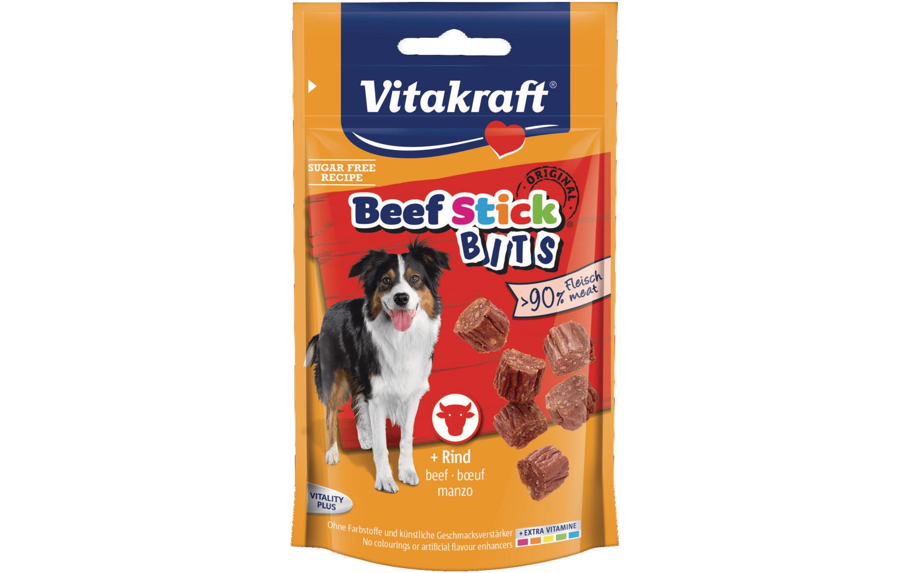 Leckerli Beef-Stick Bits Rind, Multipack 5 x 40 gDie Belohnung für zwischendurch