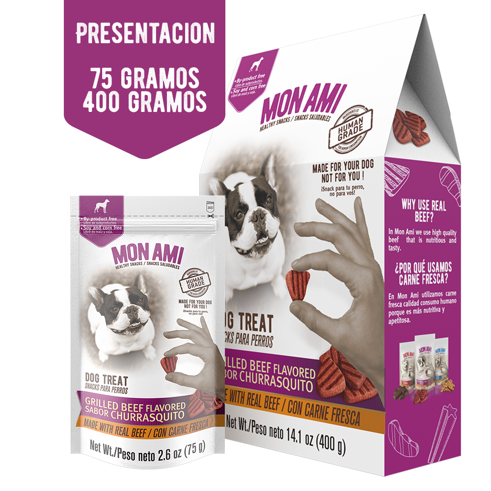 Churrasquinho grelhado para lanche, de qualidade para consumo humano. Fabricado na Argentina.
