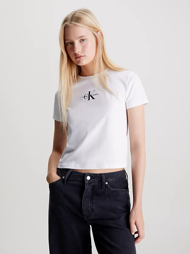 Camiseta curta com monograma