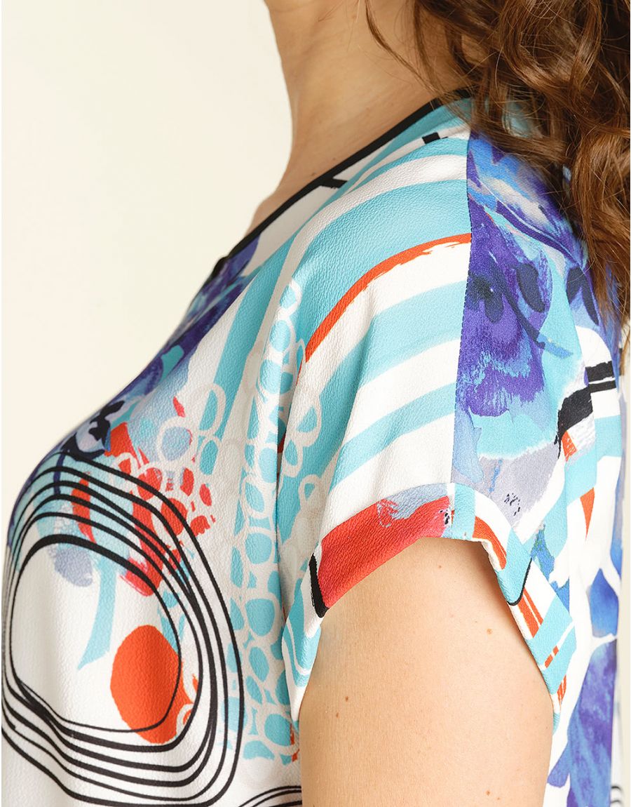 Blouse imprimée bleu