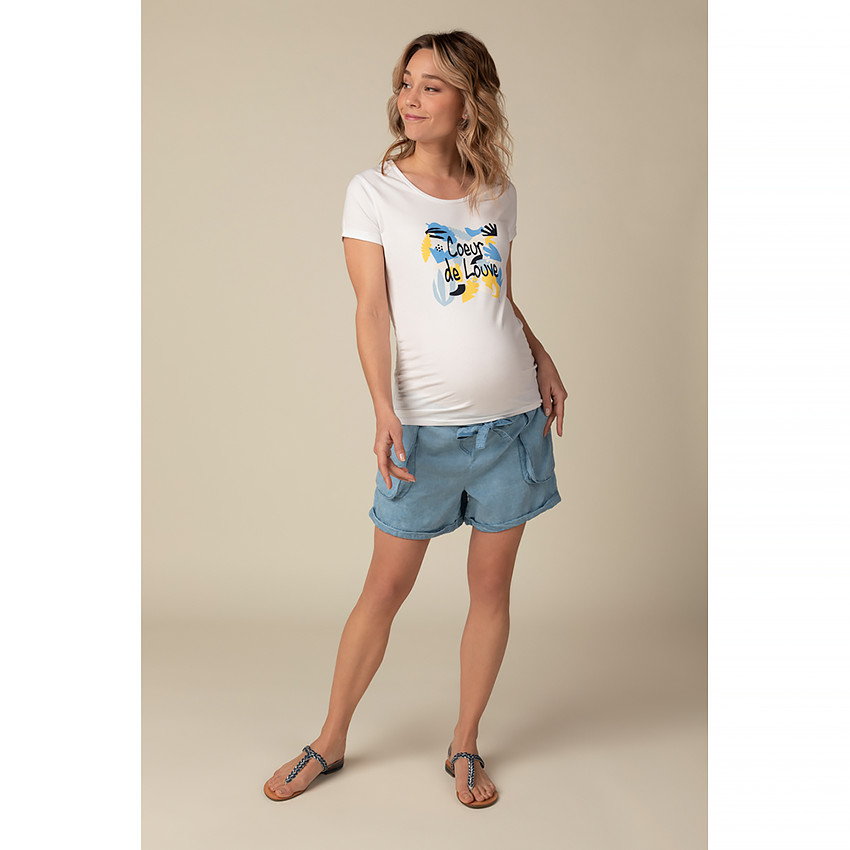 T-shirt de grossesse manches courtes avec print