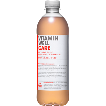 Vitamin Well Care Vitamine B12+C Biotine + Foliumzuur met De Smaak van Rode Grapefruit 500 ml