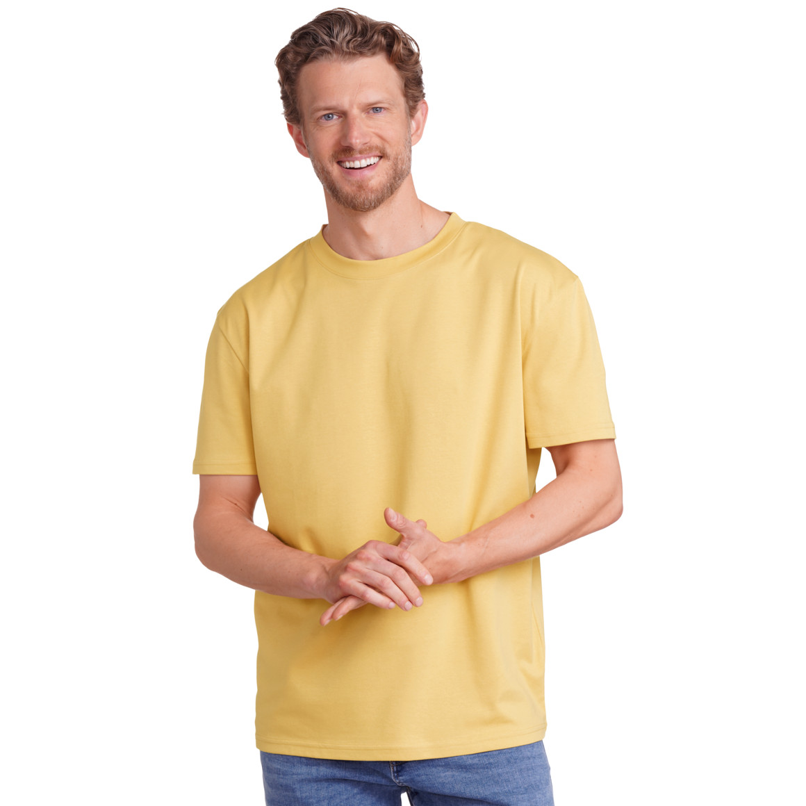 Jonas Nielsen Herren T-Shirt im Oversized-Look hellgelb