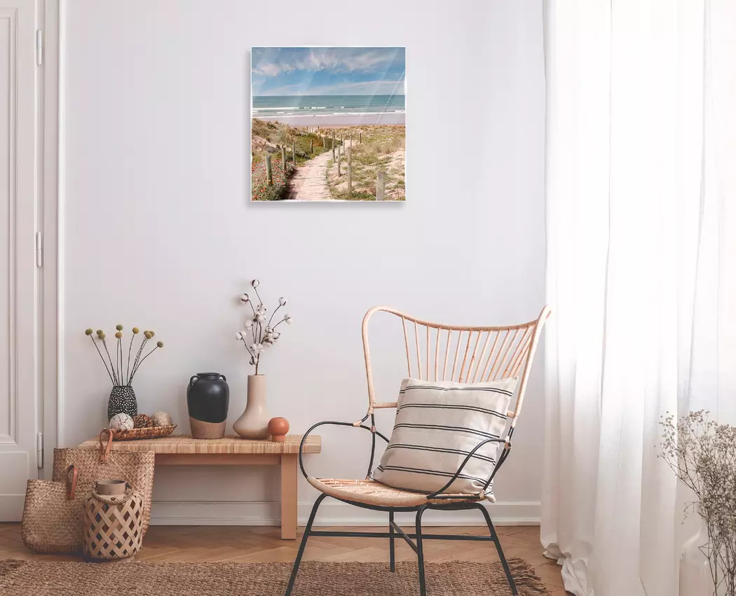 Glasbild 50 x 50 cm Beach walk V