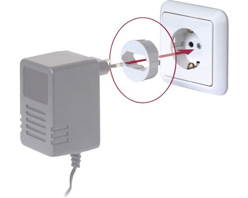 Adapterring van Schuko-stekker naar Euro-vlakke stekker, Pinfix wit, 2 stuks