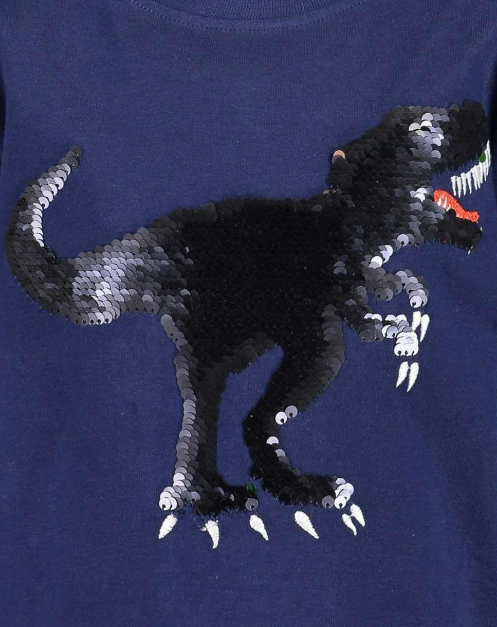 T-Shirt T-REX mit Pailletten in ultramarin