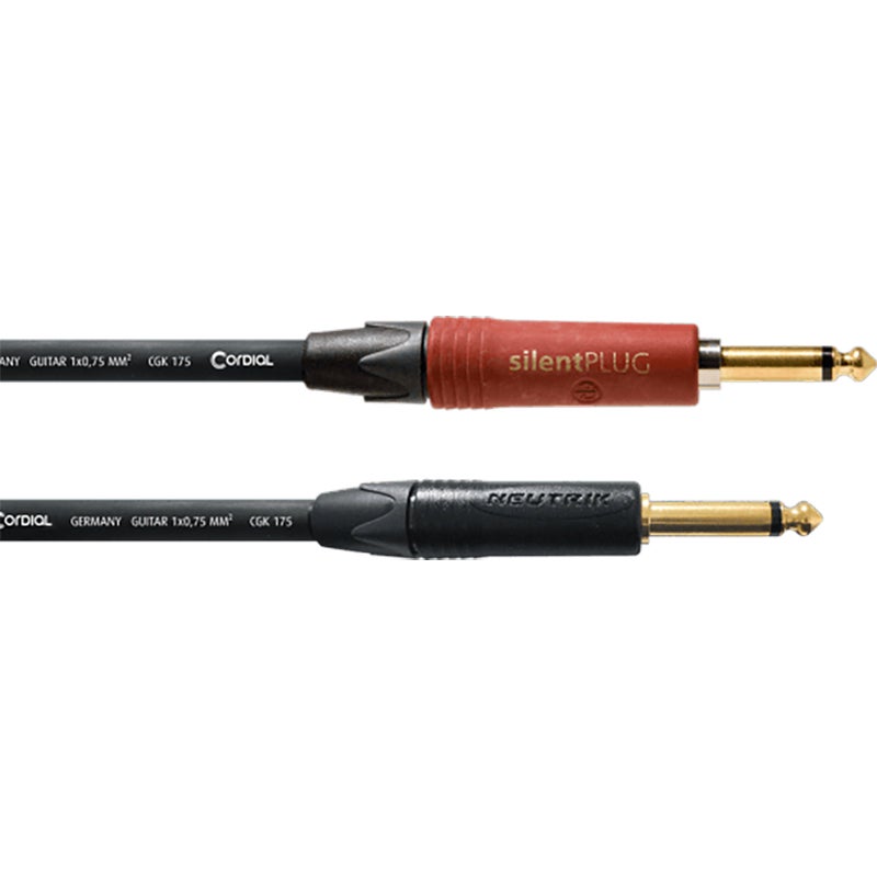 Cordial CSI3PP-SILENT ENCORE 6.3 TS jack silent - 6.3 TS jack recht instrumentkabel 3m