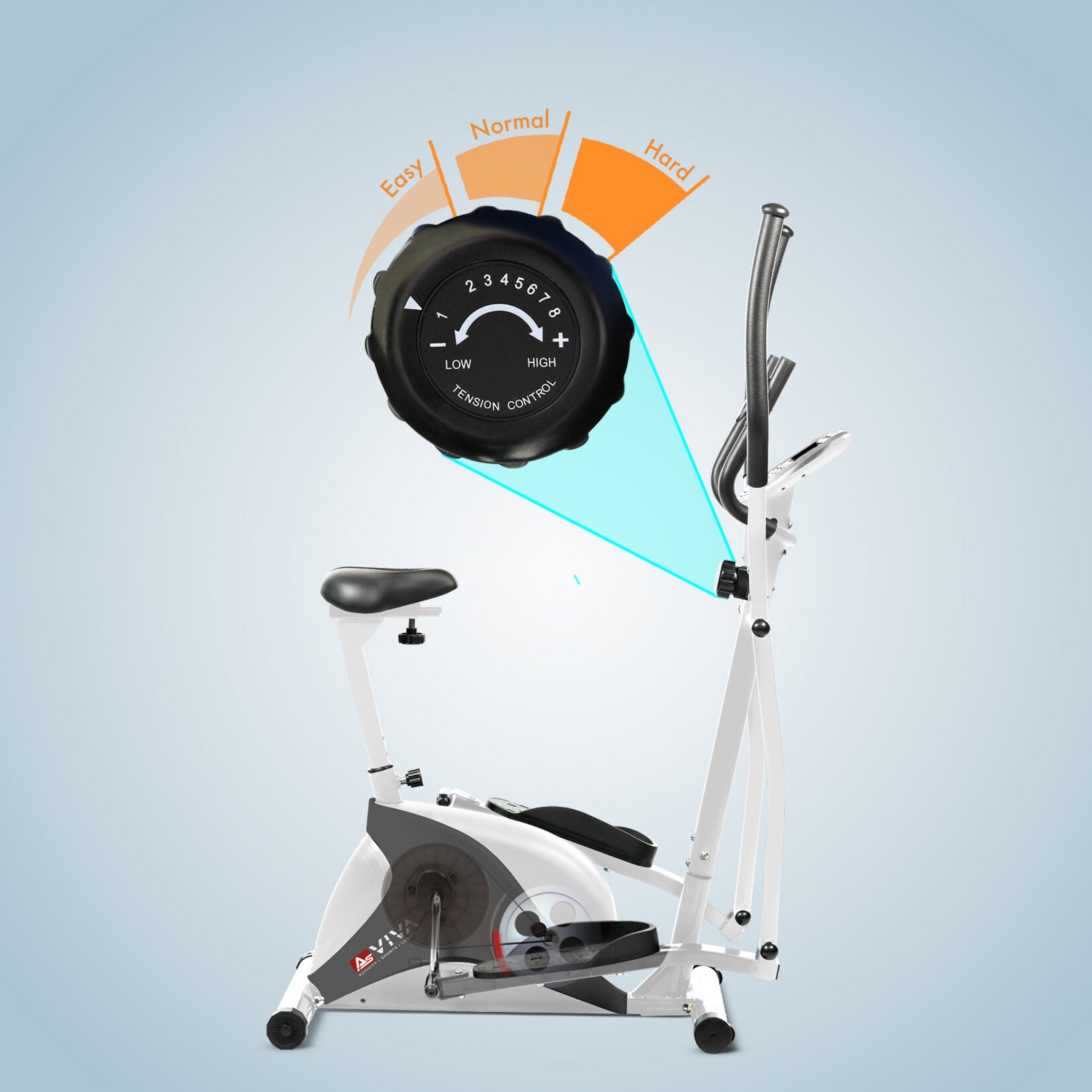 AsVIVA Crosstrainer & Heimtrainer C16 Bluetooth 2 in 1 Cardio white