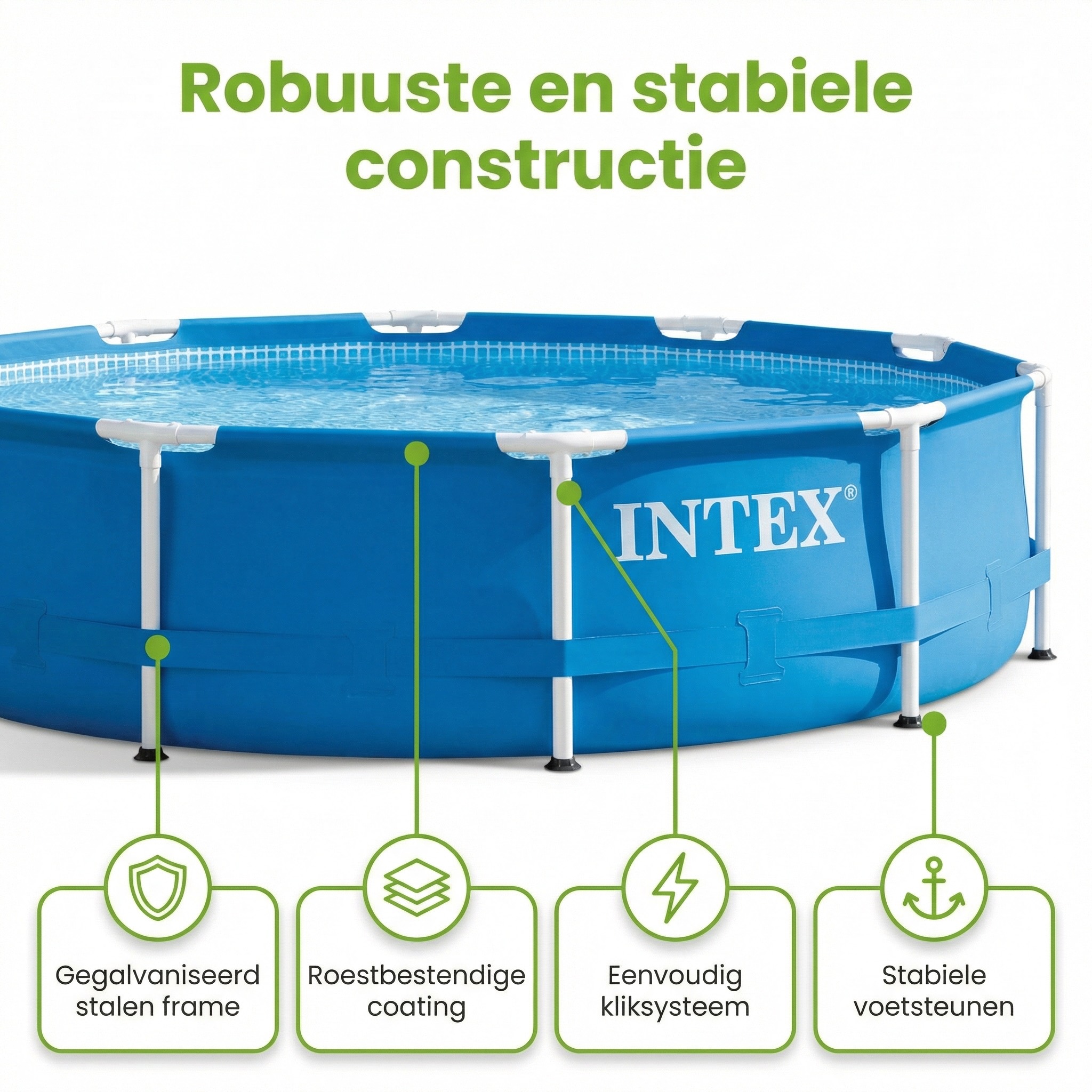 Intex metal frame 305x76cm zwembad – 3-delig